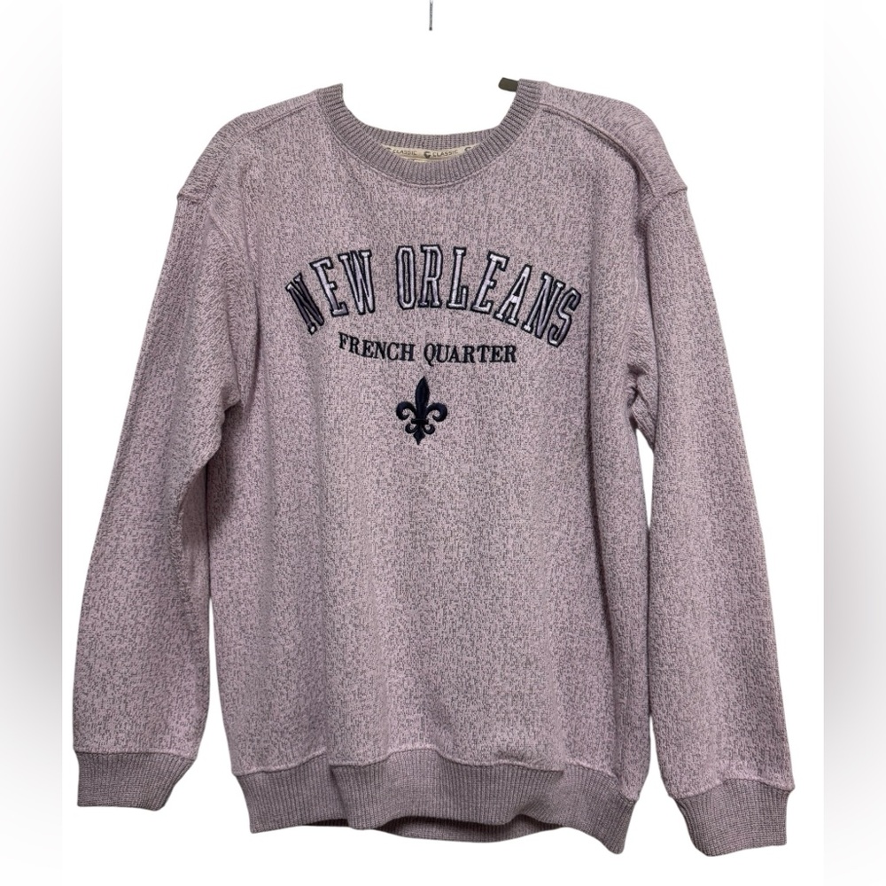 Classic Lavender Men’s Crewneck Sweatshirt - New Orleans Embroidery size Med
